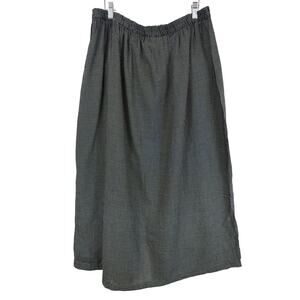 Vintage 90s Norm Thompson Checkered Tencel Maxi Skirt Size XL USA MADE